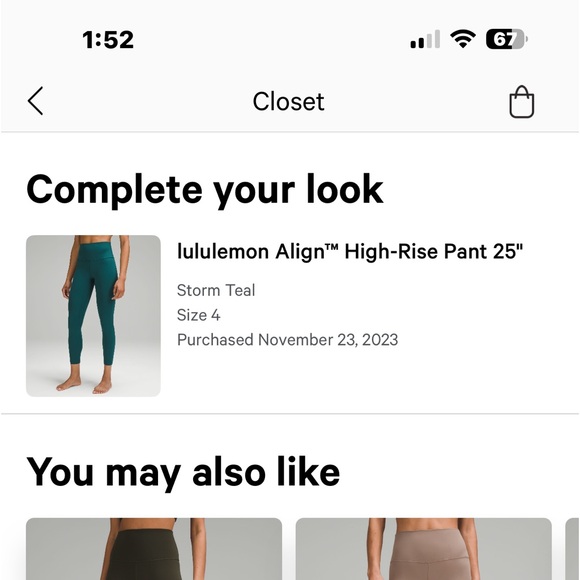 SOLD Lululemon Align High Rise Pant 25” - Picture 1 of 4